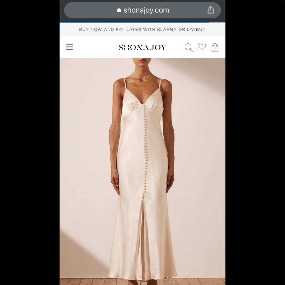 Shona Joy LA LUNE BIAS SLIP DRESS - CREAM